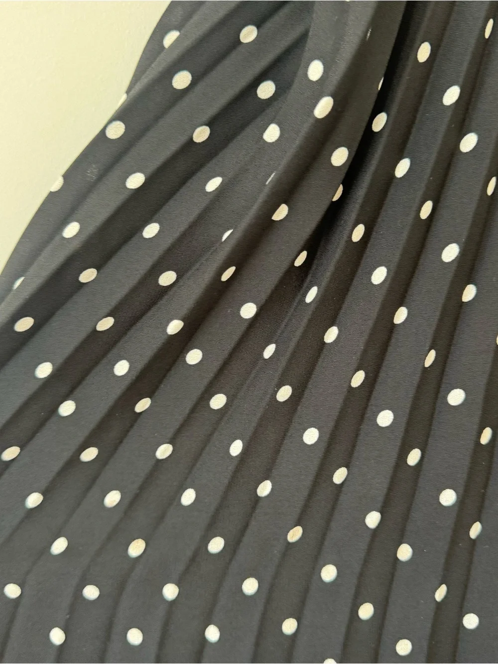 Anne Klein Black Midi Skirt with White Polka Dots